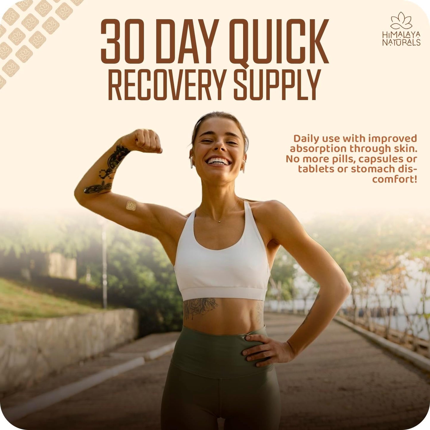 Himalaya Naturals | B12 Energy Support Patch – Caffeine-Free, Time-Release Vitamin Patch for Daily Wellness & Focus