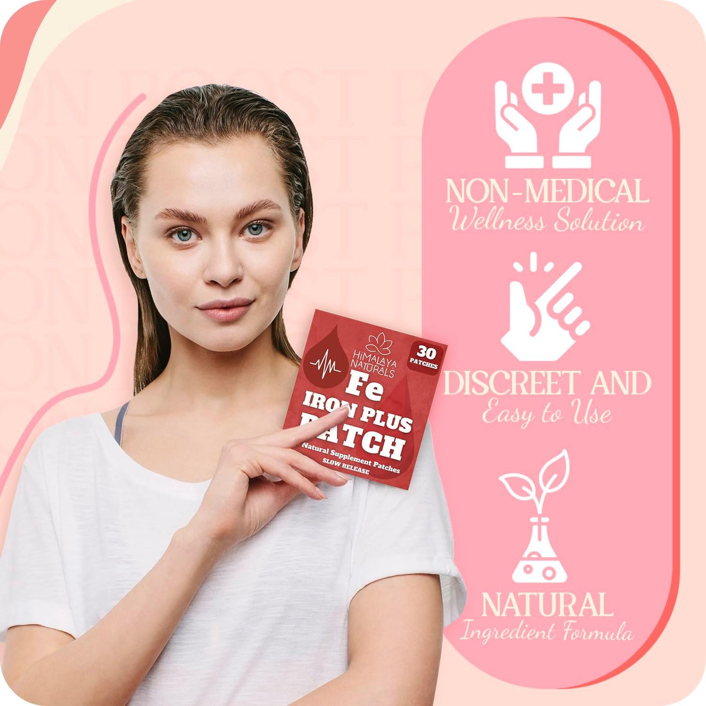 Fe Iron Plus | Daily Iron Supplement Patch for Energy, Focus & Wellness – Himalaya Naturals