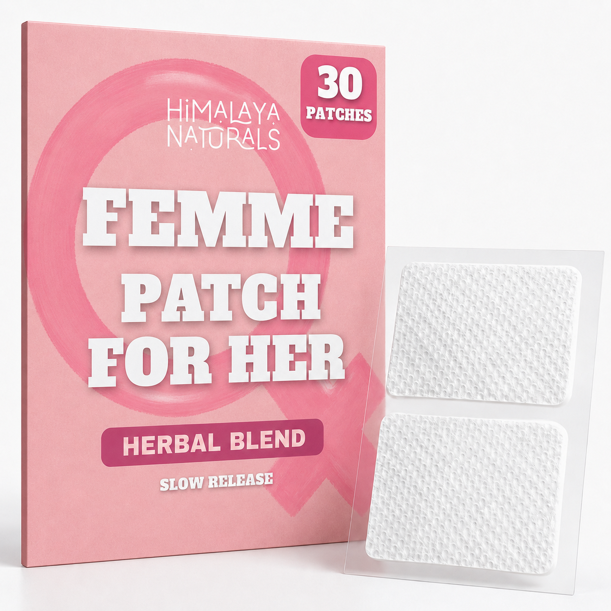 Femme Herbal Menopause Support Patch for Women – 10 Botanicals, Hormone-Free, 30-Day Supply