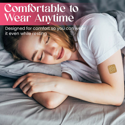 Herbal wellness patch promoting balance, energy, calm, and natural vitality